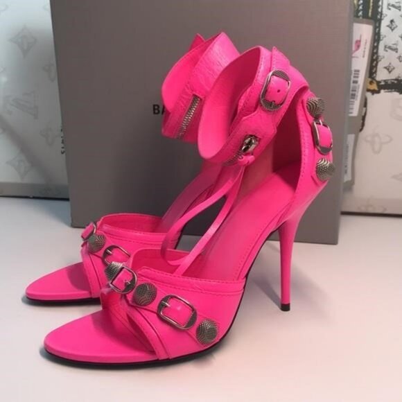 New Authentic Balenciaga Cagole 110mm Stiletto Sandals – Fluorescent Pink 💖✨ - Picture 4 of 10